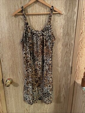 Leopard Print Midi Dress - Animal Print Brown